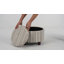 Grand repose-pieds rond avec rangement texturé crème HomePop-133726671