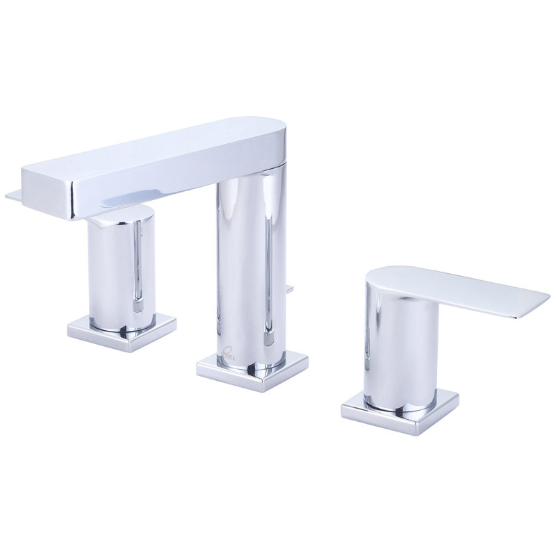 Widespread 2-handle Bathroom Faucet with Drain Assembly, Polished Chrome