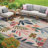Floral Colorful Design Outdoor Rug Pink/Green/Yellow/Ivory/Multi-1028126751