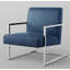 Fauteuil d'appoint carré en cuir Chester avec structure en acier inoxydable Chester-1516681901-1516681902