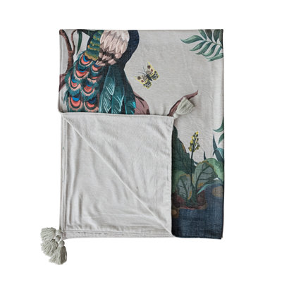Fabric Blend Chenille Printed Throw