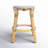 Alastair 24" Rattan Counter Stool - White/Navy Dot / Natural Rattan Frame-88071864-88071842
