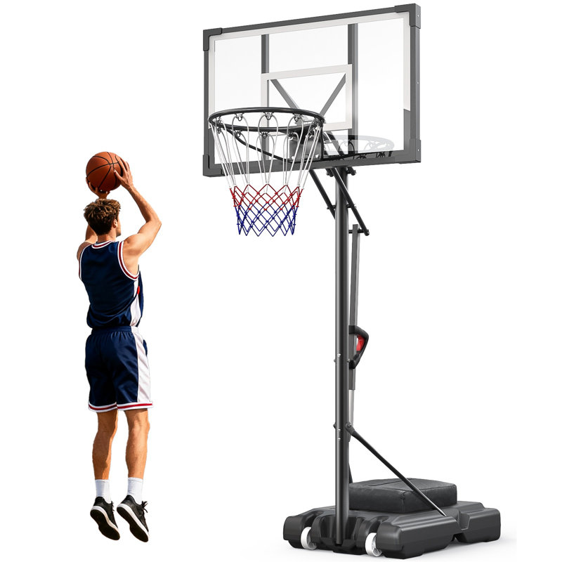Panier de basketball portatif à hauteur ajustable avec panneau de l 44 po