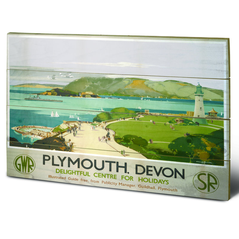 Plymouth 3 - Print, 40cm H x 59cm W, Wood