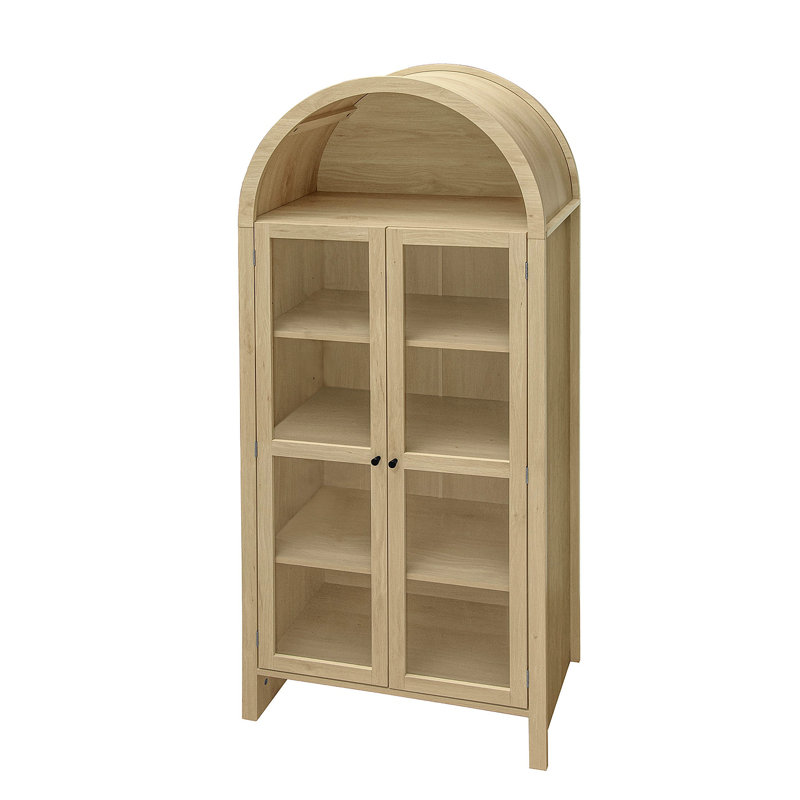 Garde-manger arqué de 70,28 po de hauteur, armoires de cuisine en bois de style campagne moderne, armoire de rangement arquée avec tablettes réglables, armoire polyvalente pour la cuisine, la salle à manger et le salon
