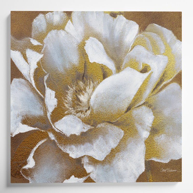 Golden Bloom II - impression sur toile, H 40 PO X L 40 PO X P 1,5 PO
