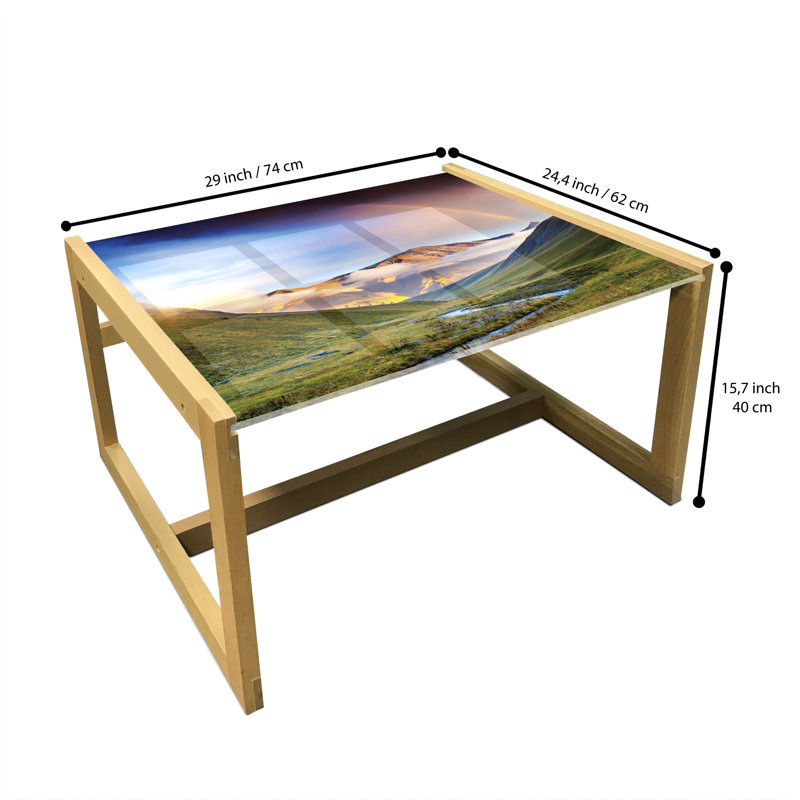 Multicolore, table basse East Urban Home Landscape, Serene Meadow With, H 15,75 po x L 29,13 po x l 24,4 po