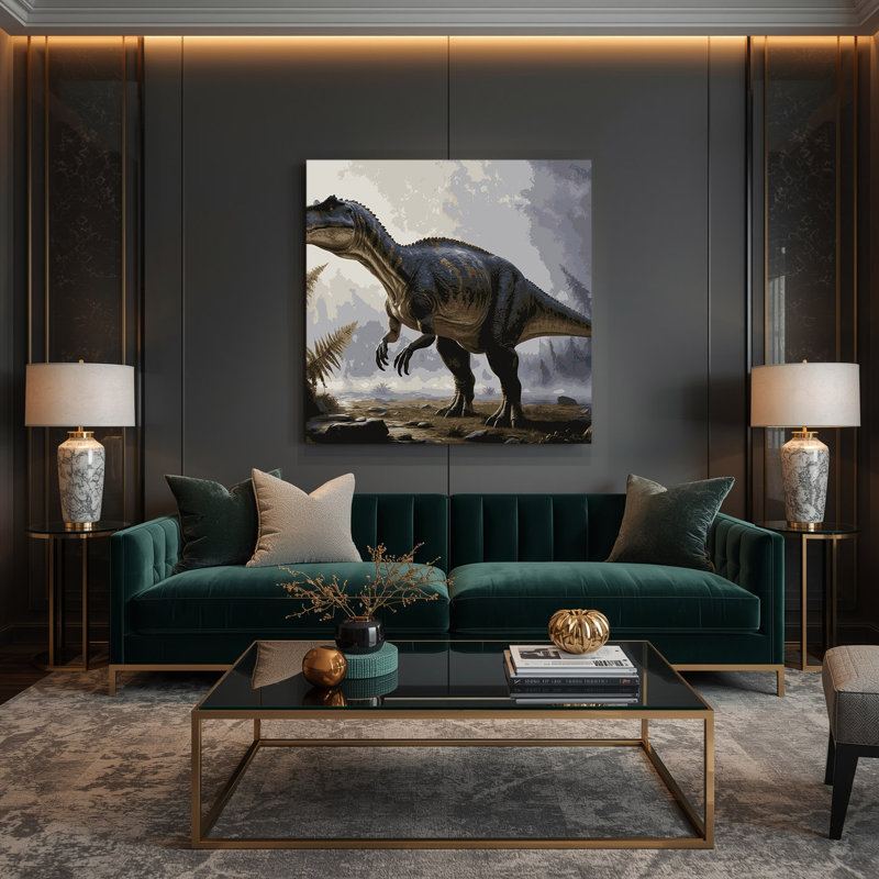 «Dinosaur Argentinosaurus», art mural sur toile noire, H 12 po x l 12 po
