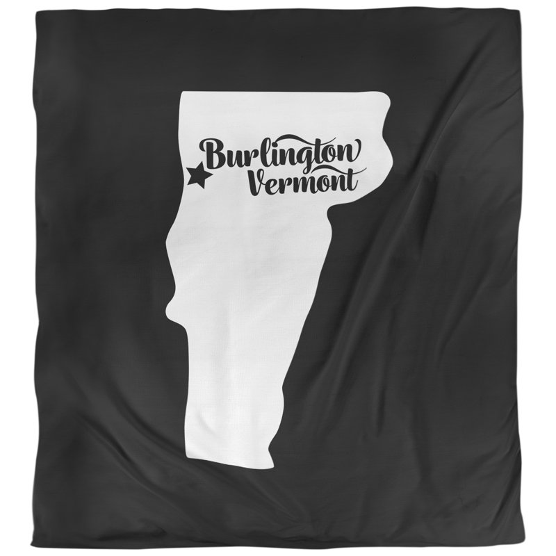 Housse de couette réversible simple burlington vermont, Housse de couette pour grand lit, Noir, Microfibre