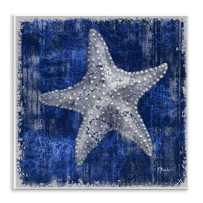  Rustic Indigo Starfish Wall Plaque Art by Paul Brent