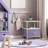 Sorbus 1 Drawer and Shelves Nightstand with Steel Frame, Wood Top & Fabric Bins - Purple-1700874037