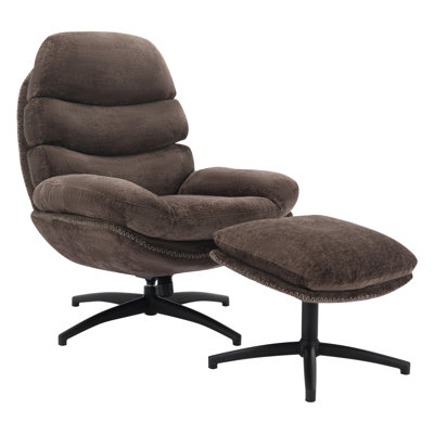 Hearl Swivel Lounge Chair With Ottoman