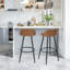 Ackeron Upholstered Counter Stool with Metal Frame-339416067