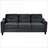 Sectional Sofas | Modern Chenille Couch, Solid Wood Frame for Living Room Bedroom Office Small Space | Black | Standard-2037029687