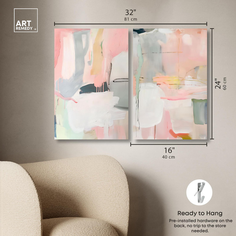 «Oasis Minimalist Room Art», ensemble de 2 impressions sur toile par , H 24 po x l 16 po, Toile tendue, Ne s’applique pas