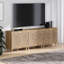 Armoire d'appoint Debets avec tablettes réglables et base en bois massif-1024886555