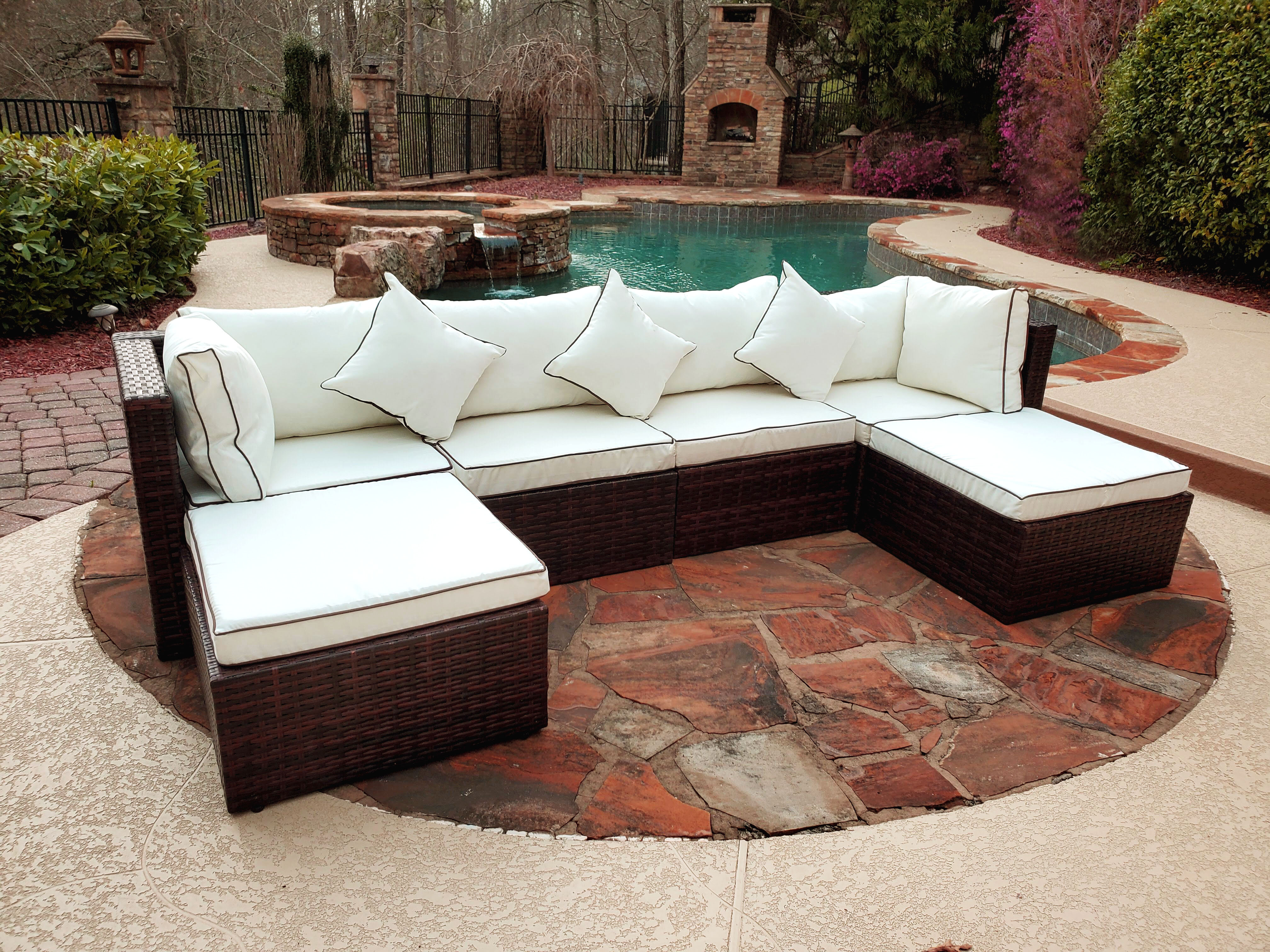 Burruss patio deals sectional with cushions