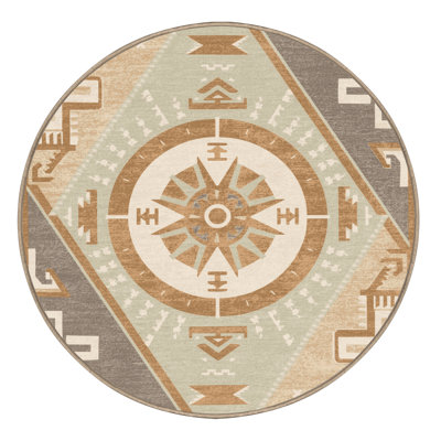 Tapis lavable à la machine à motif de blocs d'inspiration mondiale Arverne