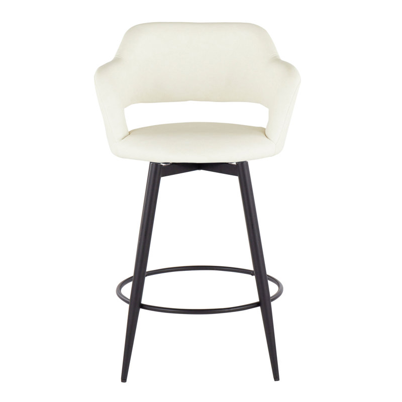 Margarite Fixed-Height Counter Stool - Set Of 2, Cream