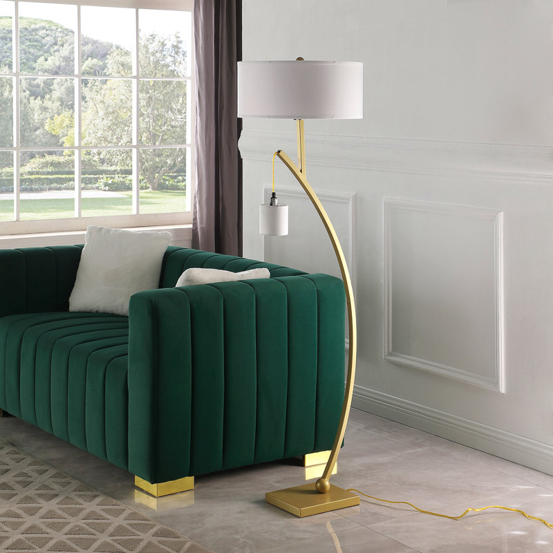 Lampe sur pied 59 po, Doré