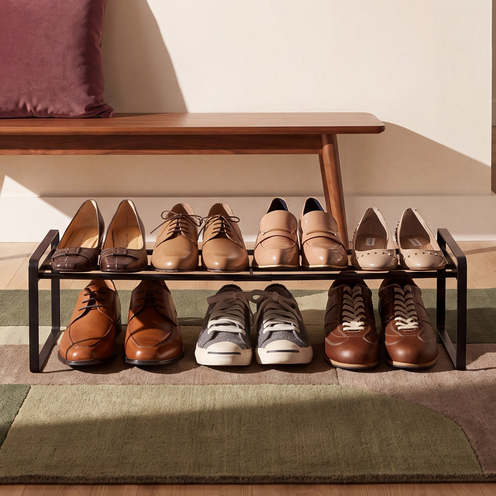 Yamazaki Home Adjustable Shoe Rack, Black