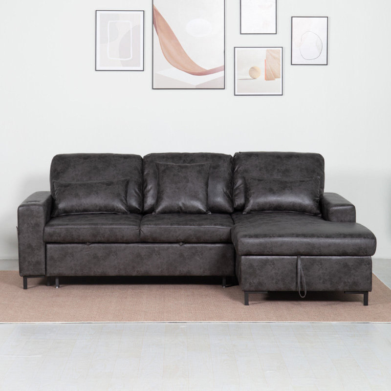 Pu Sofa With Corner Chaise And Storage
