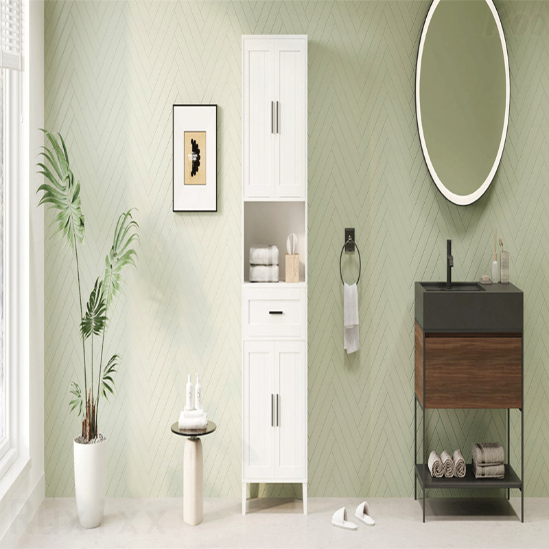 70.9" High Freestanding Tall Bathroom Cabinet With A Drawer, 2 Cabinets, 4 Soft-Close Doors, 2 Adjustable Shelves, Open Storage, For Bathroom, Living Room, Laundry Room