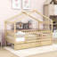 Lit maison en bois à deux tiroirs Heulwen-799338905-799338886