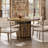 39.37" Round Dining Table for 4 with Fence Pedestal Base, Farmhouse Rustic Kitchen & Dining Room Table