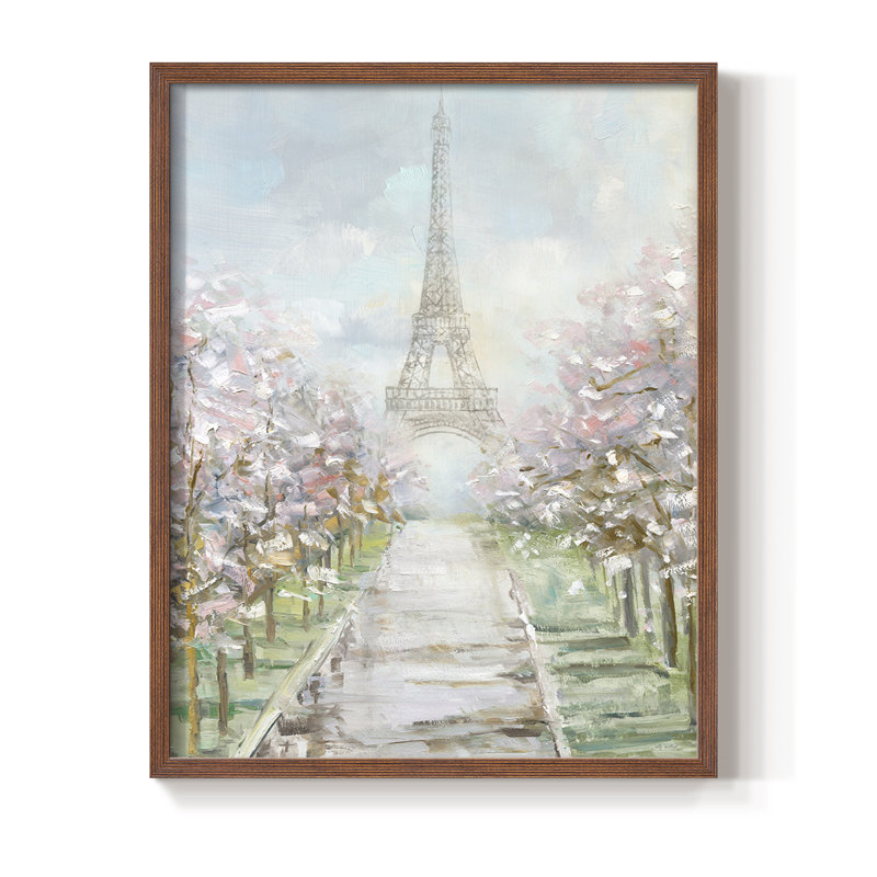 Paris Trees Framed Print - Solid Wood, Walnut, 30" H x 24" W