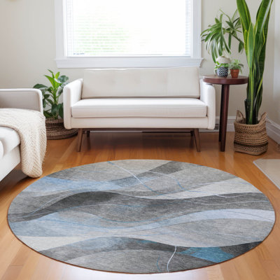 Tapis intérieur / extérieur bleu Aelien