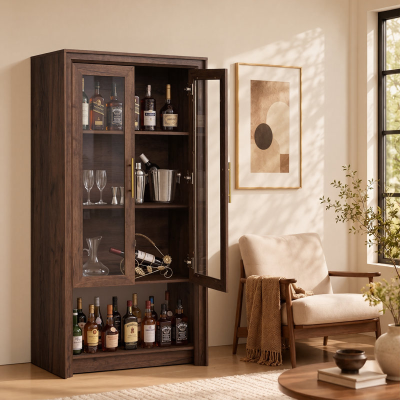 Bibliothèque et garde-manger de cuisine hauts (31,5 po L x 63 po H) avec portes vitrées