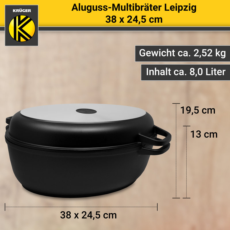 Kruger Leipzig 8 l Non-Stick Cast Aluminium Oval Roaster