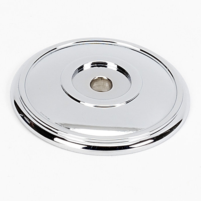 Rosette traditionnelle, Chrome poli, H 0,5 po x l 1,5 po x P 1,5 po