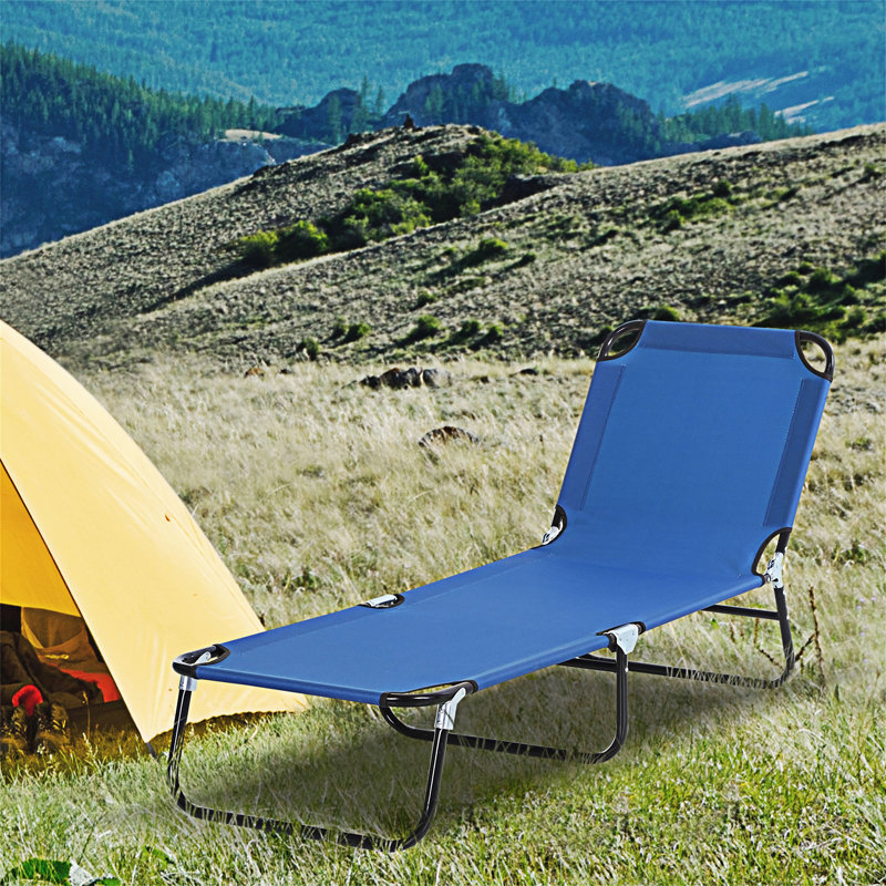 Chaise longue d'extérieur pliante avec dossier inclinable, Blue