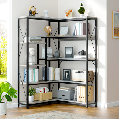 Mackzum 70.86" H Corner Bookcase for Living Room