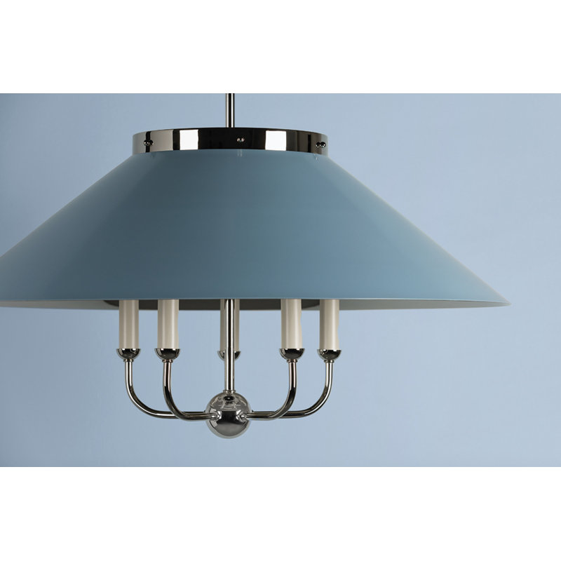Clivedon 5 Light Chandelier by Mark D. Sikes for Hudson Valley Lighting, Polished Nickel, Polished Nickel