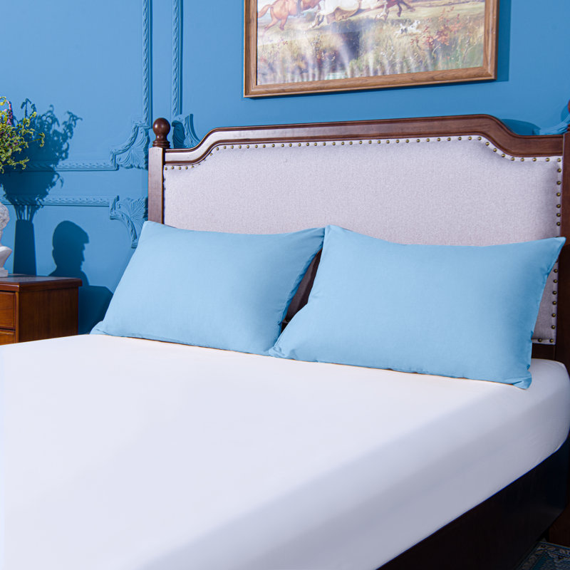 Taies d'oreiller de lit, 1800 taies d'oreiller en microfibre brossée avec fermeture à enveloppe - NTBAY, Bleu ciel, Grand
