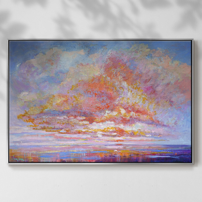 «Blessed Eve II», reproduction d'art sur toile, H 27 po x l 41 po x P 2 po, Toile argentée avec cadre flottant