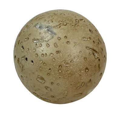 Rustic Beige Cement Orbs with Pitted Texture, Set of 12, 3 Inches High