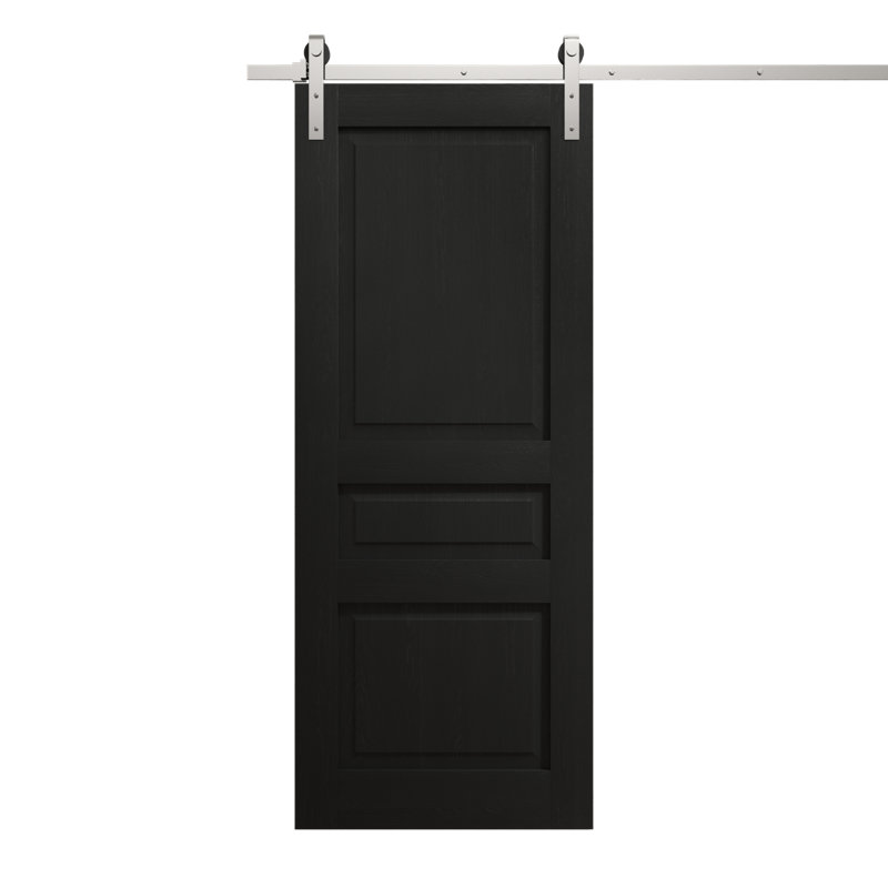 Porte de grange moderne | Ego 5012 | Ensemble de quincaillerie lourde Silver Rail Track | Portes intérieures solides