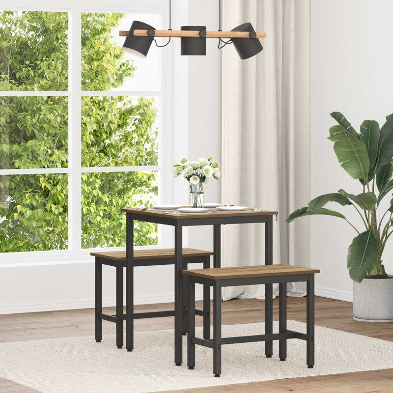 Metal Base Dining Table, Artisan Oak