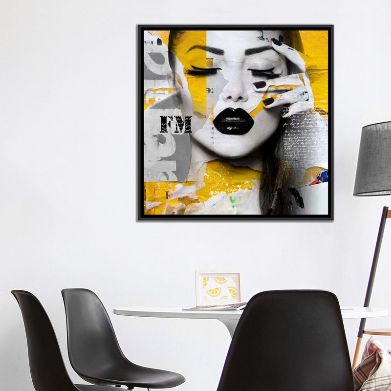 «Absolument Beautiful II», impression sur toile, H 18 po x l 18 po x P 1,5 po, Toile avec cadre flottant noir, Pas de tapis