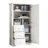 Tall And Wide Storage Cabinet With Doors For Bathroom Or Office, Featuring Three Spacious Drawers And Ample Shelving