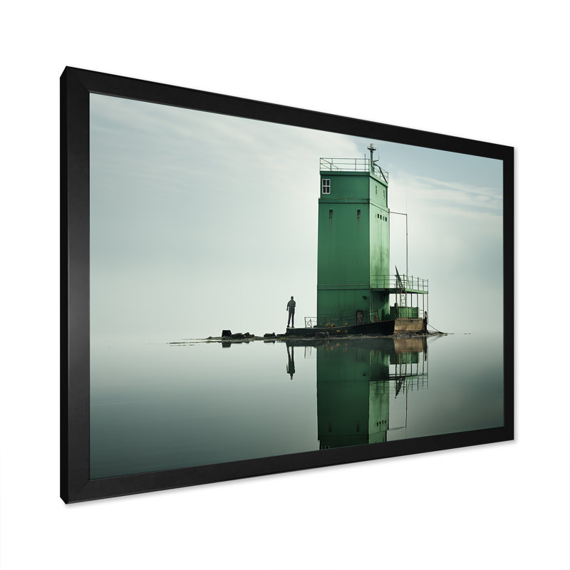 Mirage de menthe sur toile, Cadre simple noir, H 34 po x l 44 po x P 1,5 po