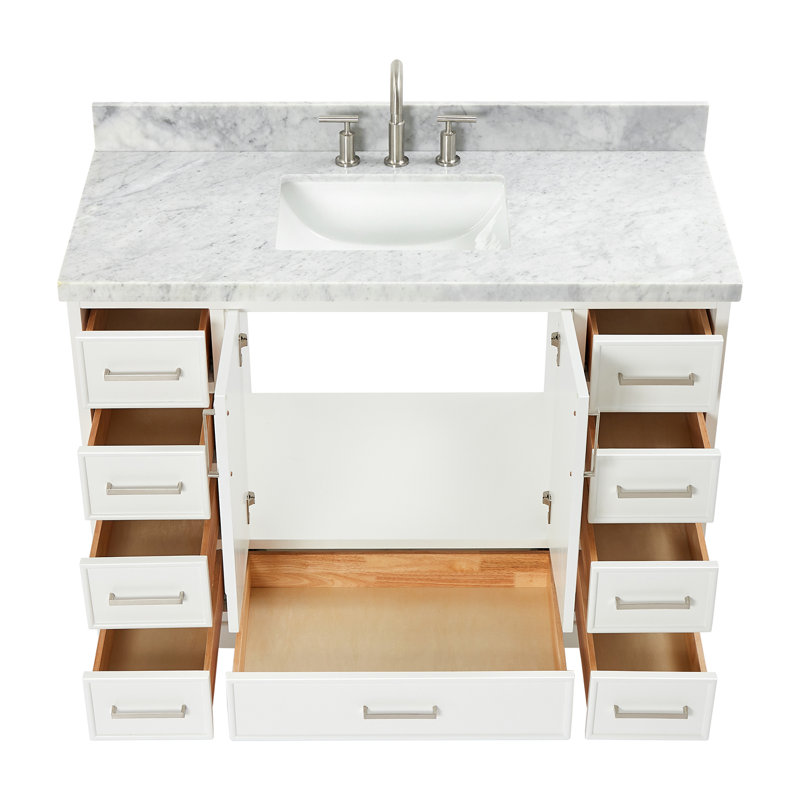 Meuble-lavabo simple avec plateau Abshire 49, Blanc