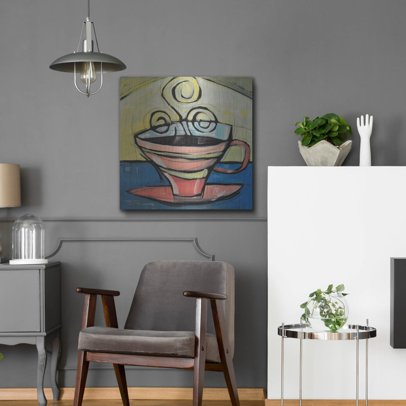 «Coffee Cup 4» par Tim Nyberg, art mural en métal, H 24 po x l 24 po