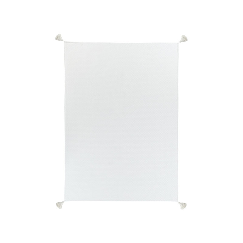 LINDULA Cotton Solid Colour Bedspread, Off White, 150 x 200 cm Bedspread