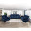 Canapé double inclinable en velours côtelé bleu-582350336
