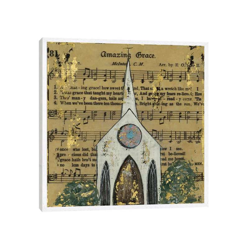 Amazing Grace Chapel by Ashley Bradley - Print on Canvas, White Framed, 45.72 cm H x 45.72 cm W